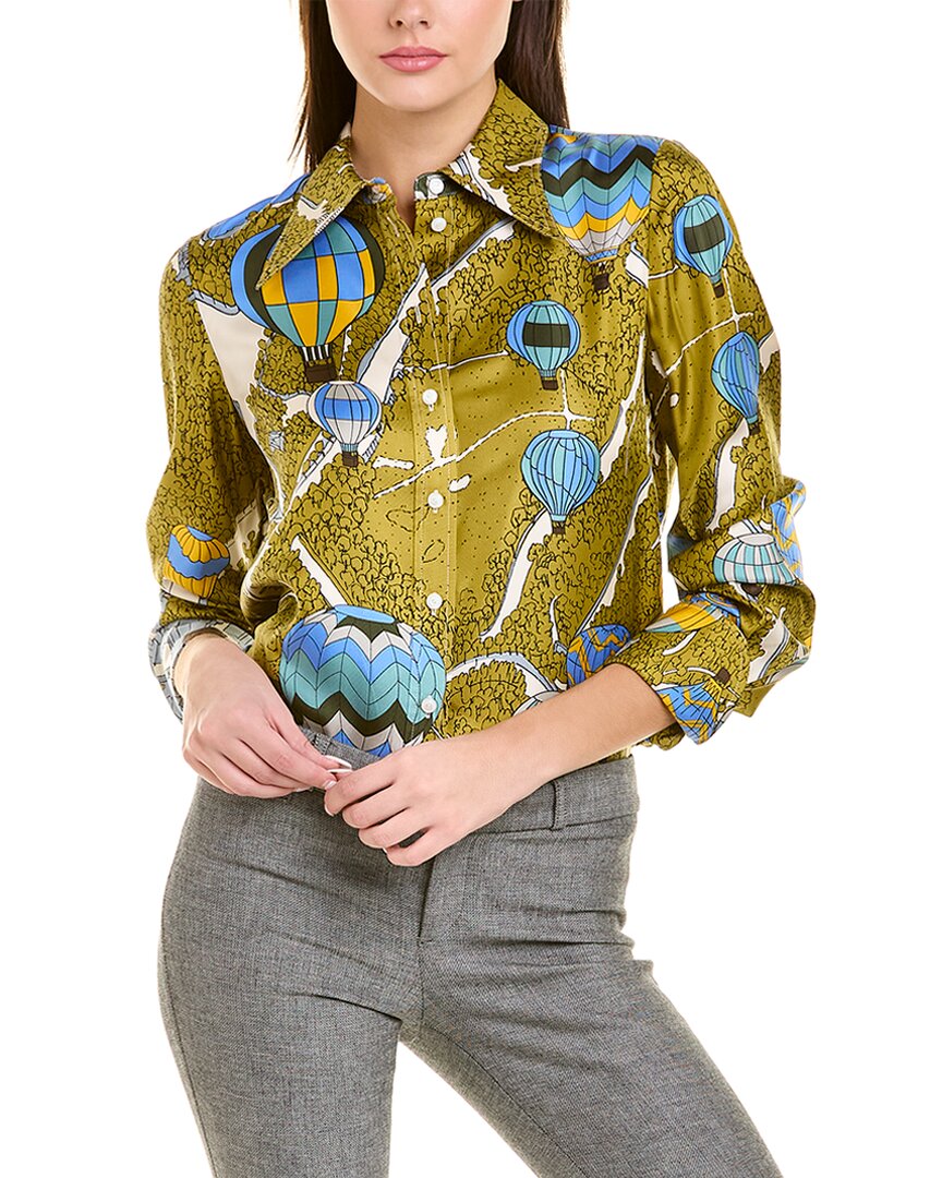 Tory Burch Silk Blouse In Green ModeSens