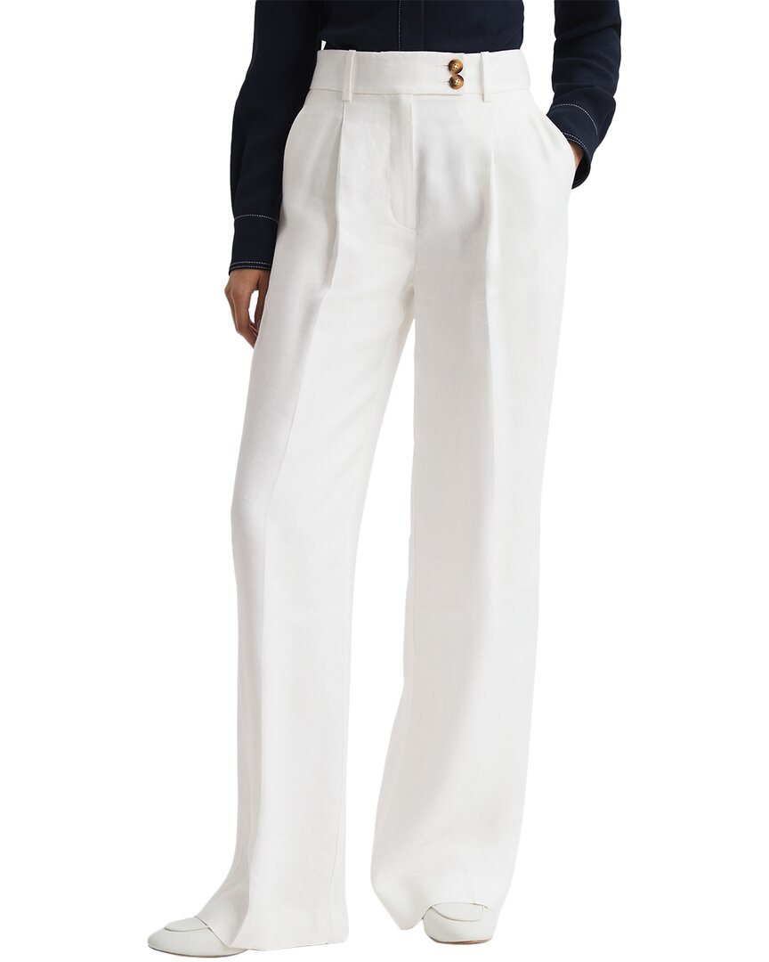 Shop Reiss Hollie Linen-blend Trouser In White