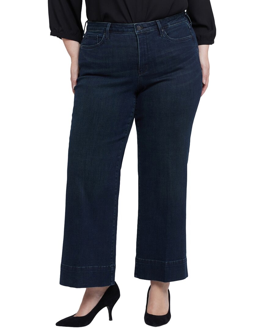 Nydj Plus Teresa Womens High Rise Denim Wide Leg Jeans