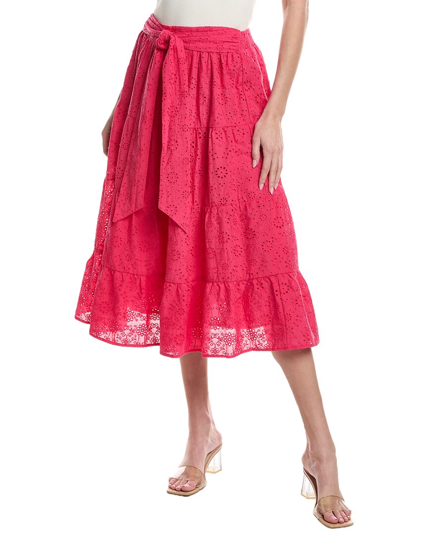 Shop Dress Forum Eyelet Tiered Skirt In Pink