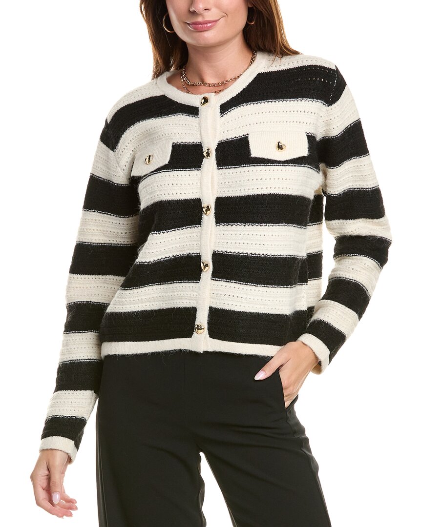 Anna Kay Carreaux Cardigan In Black