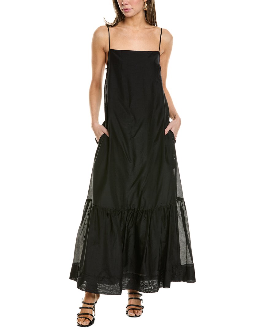 Shop Bec & Bridge Bec + Bridge Millie Silk-blend Maxi Dress In Black