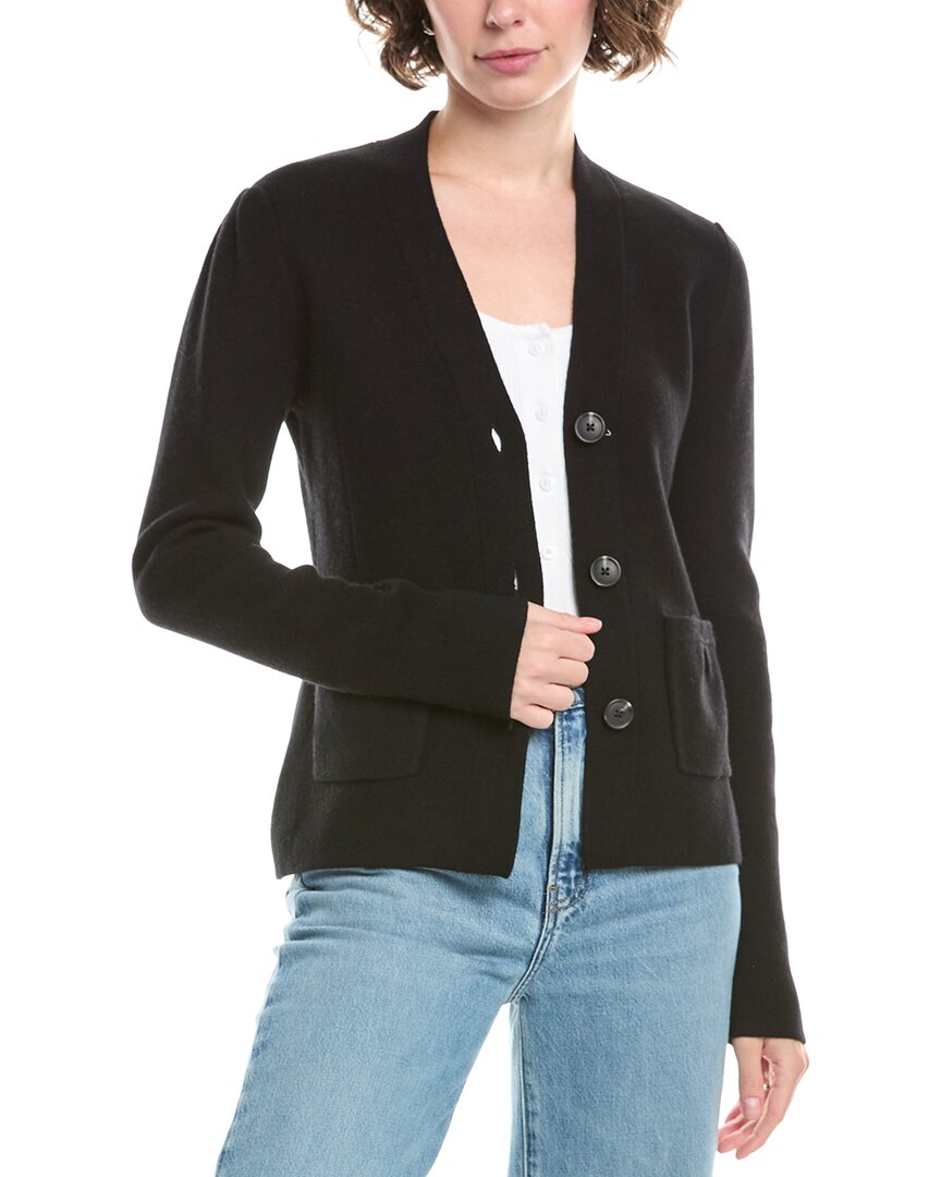 Raffi Puff Shoulder Wool & Cashmere-blend Blazer In Black