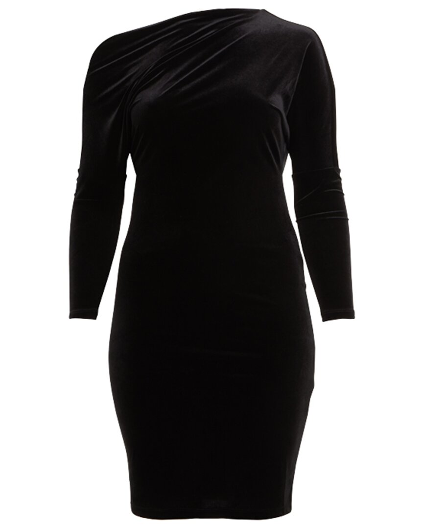 Reiss Oe Eliza Velvet Drape Mini Dress In Black