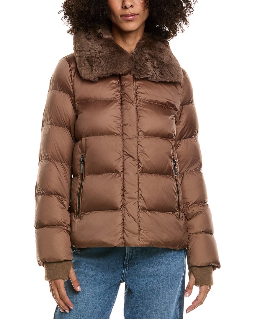 Dawn Levy Tf Dnu Vera Down Fur Trim Jacket In Brown
