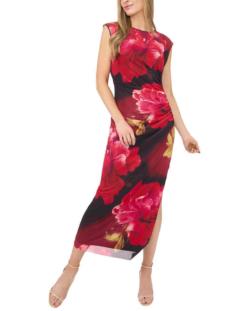 Ted Baker Short Sleeve Mesh Column Dress In Red