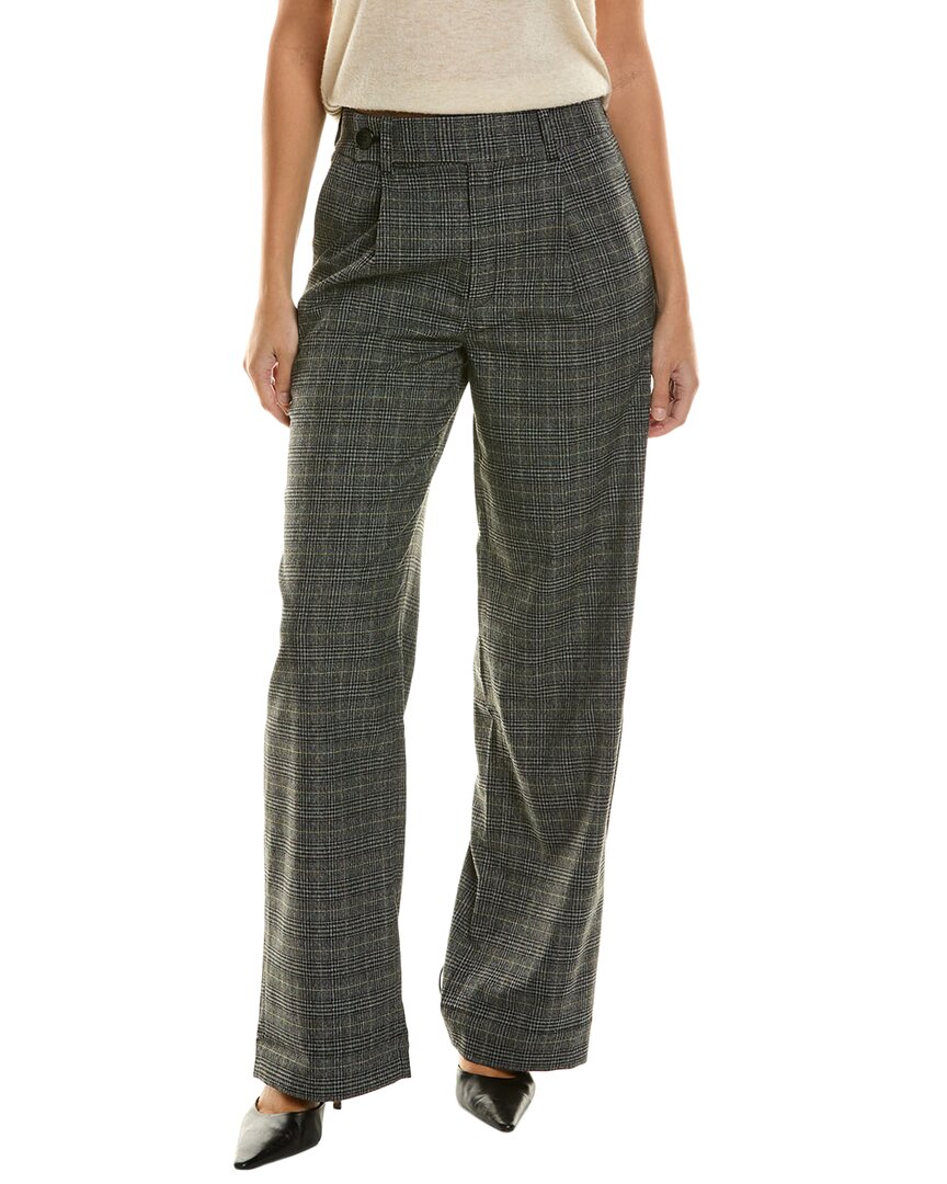 Proenza Schouler White Label Plaid Wide Leg Suiting Pant In Black