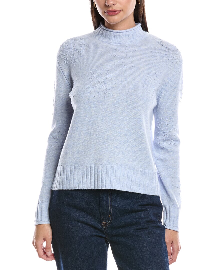 Alashan Cashmere Winter Wonderland Mock Neck Wool Sweater In Blue