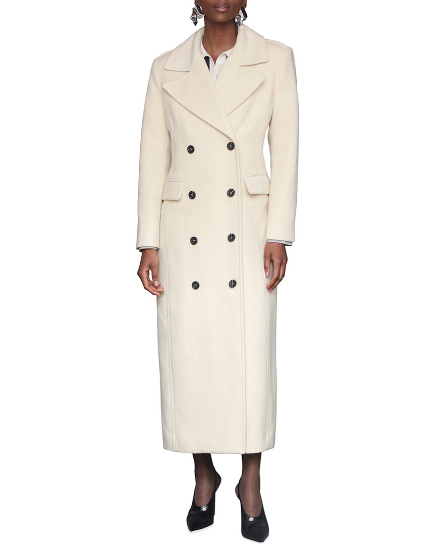 Avec Les Filles Maxi Double Breasted Wool-blend Coat In White
