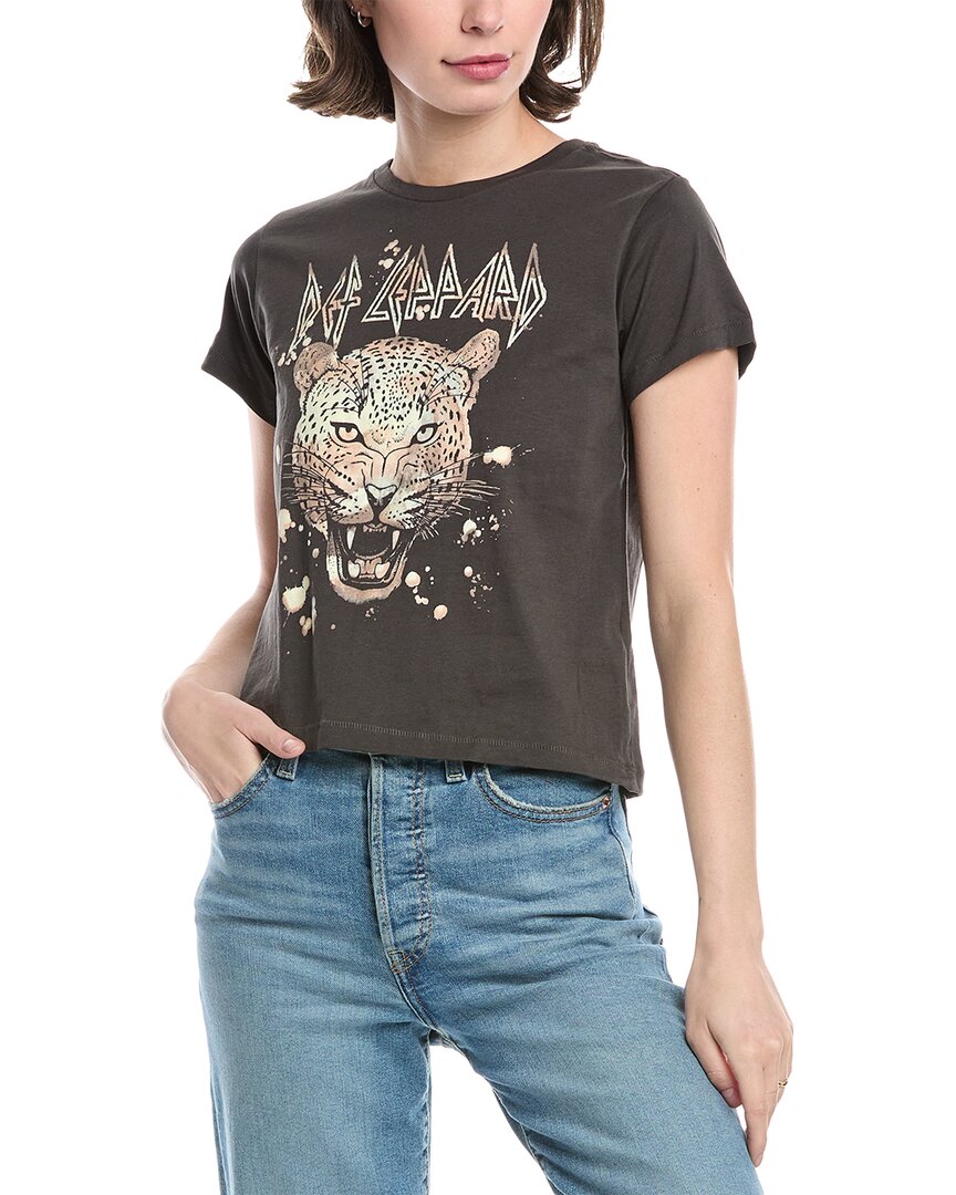 Dirty Cotton Scoundrels Def Leppard Bleach T-shirt In Black