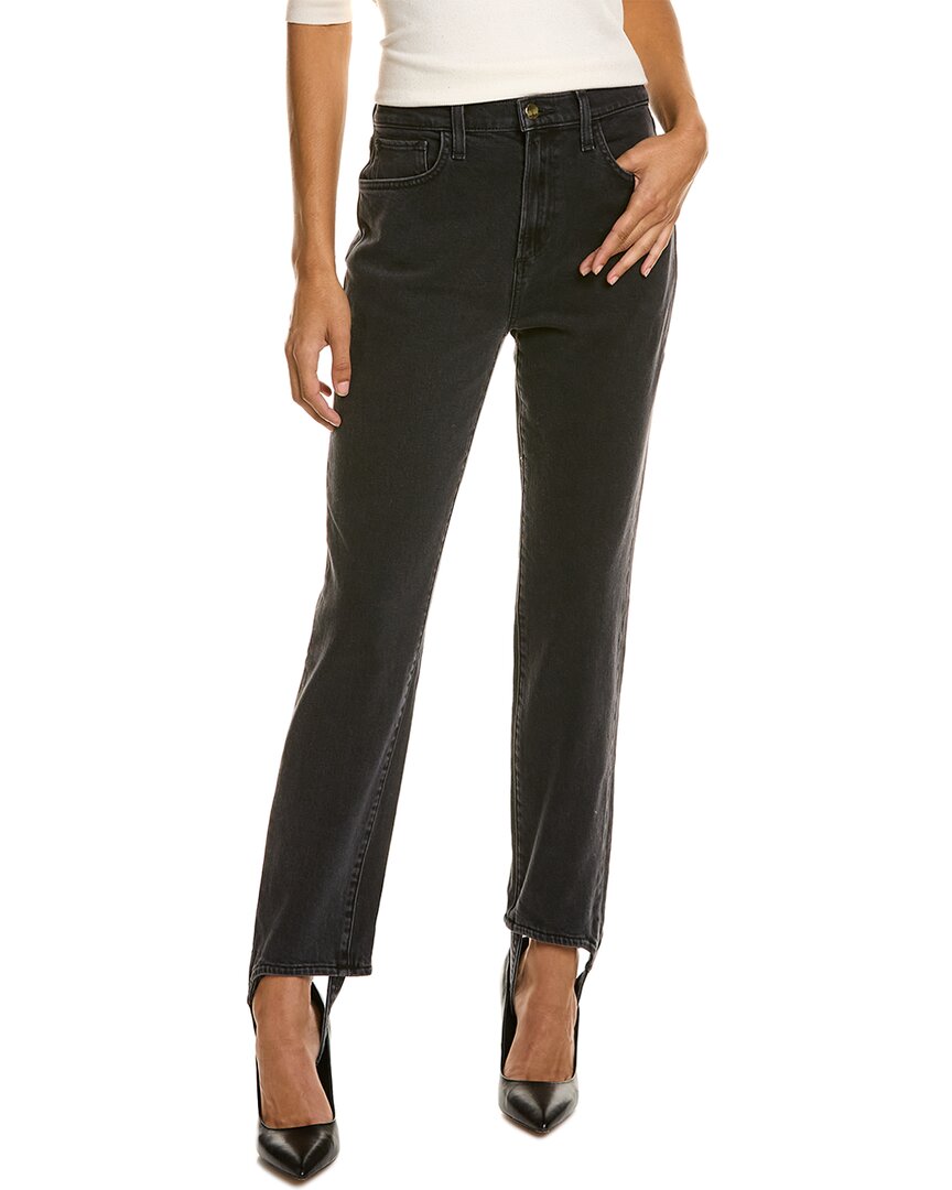 Shop Favorite Daughter The Evelyn High-rise Storm Slim Straight Jean In Black