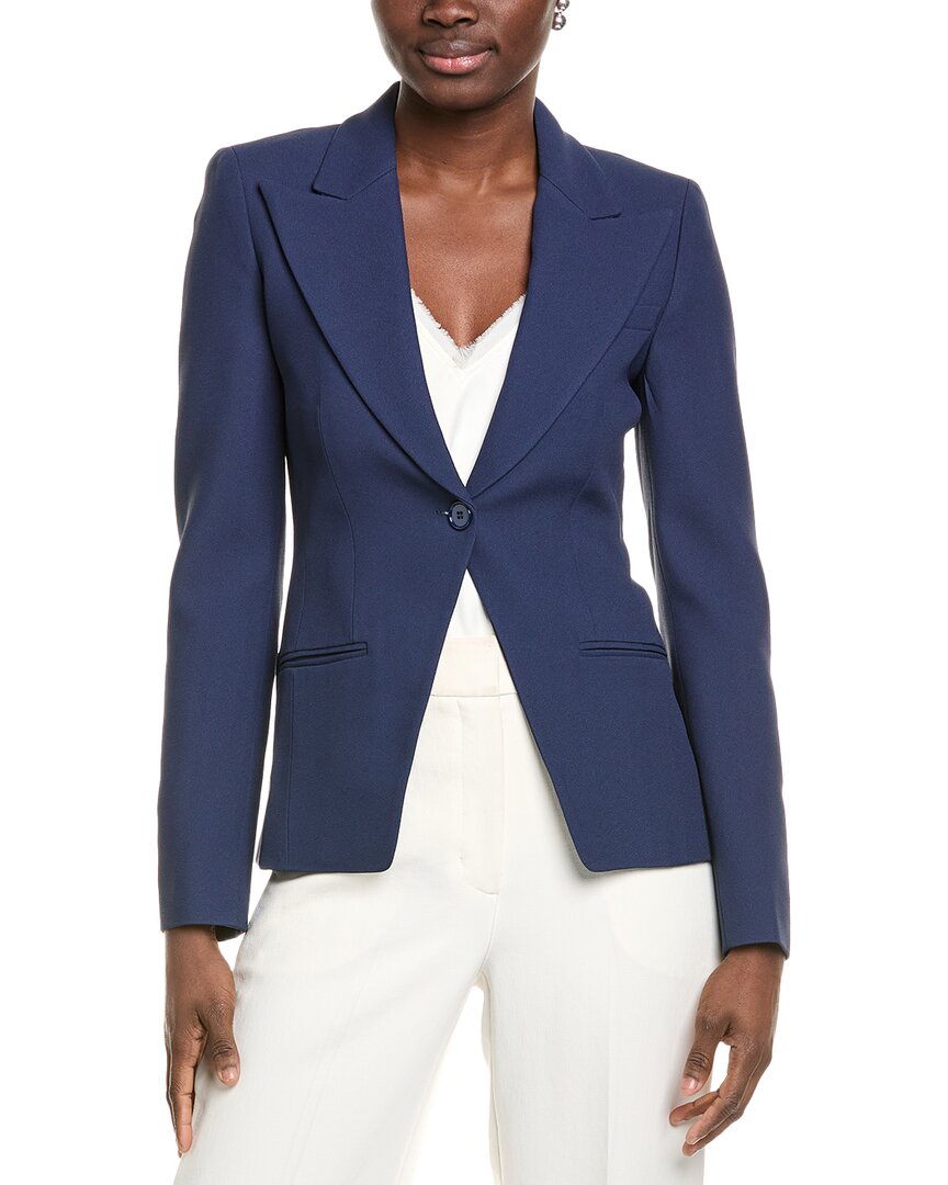 Michael Kors Collection Sable Peak Lapel Jacket In Blue