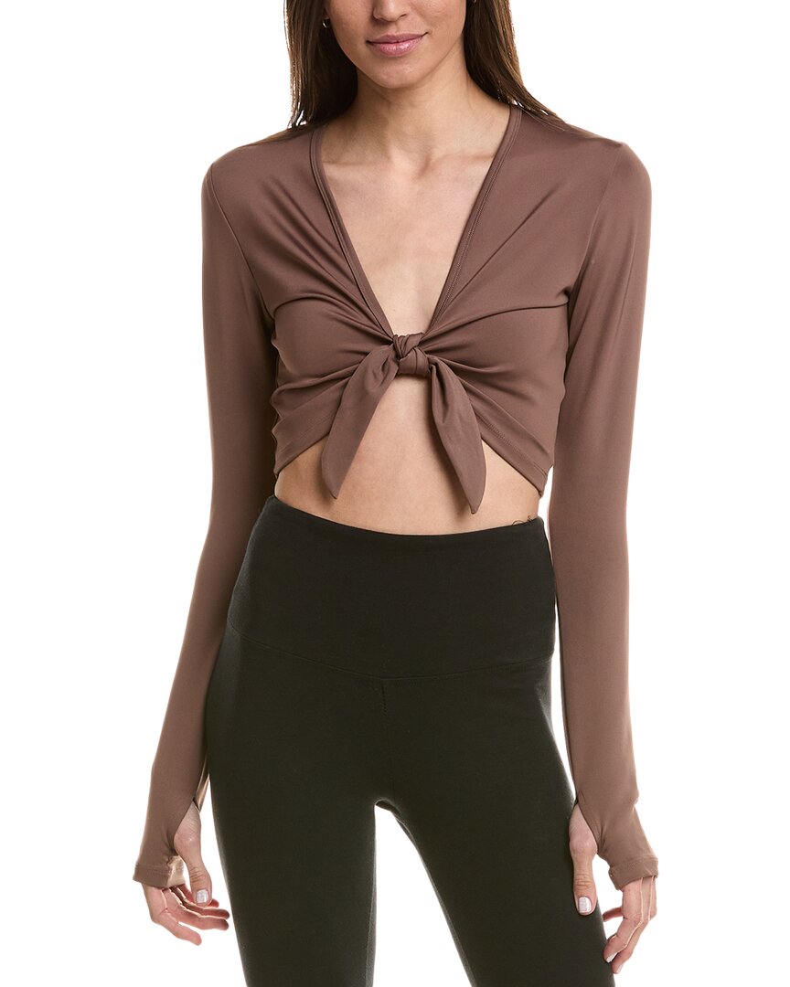Year Of Ours Tie-front Top In Brown