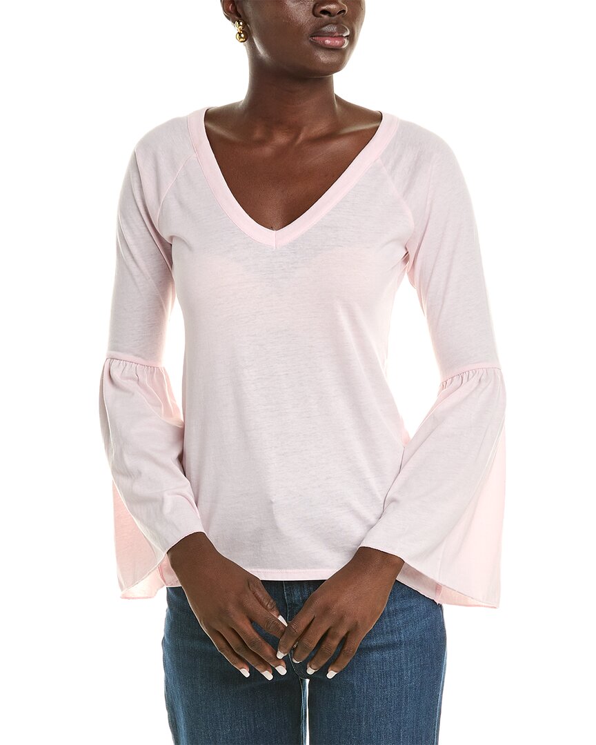 Shop Chaser Peplum Sleeve Raglan T-shirt In Pink