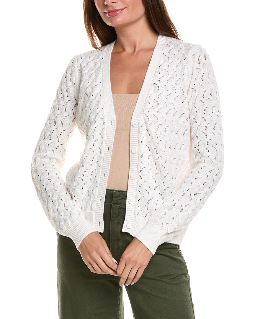 Shop Minnie Rose Pointelle Cashmere-blend Cardigan In White