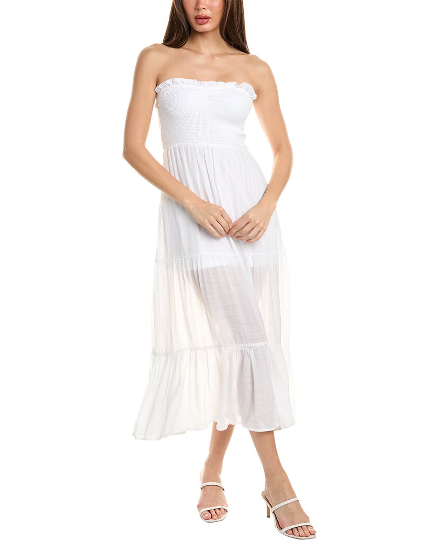 Shop Luxe Always Smocked Midi Dress In White