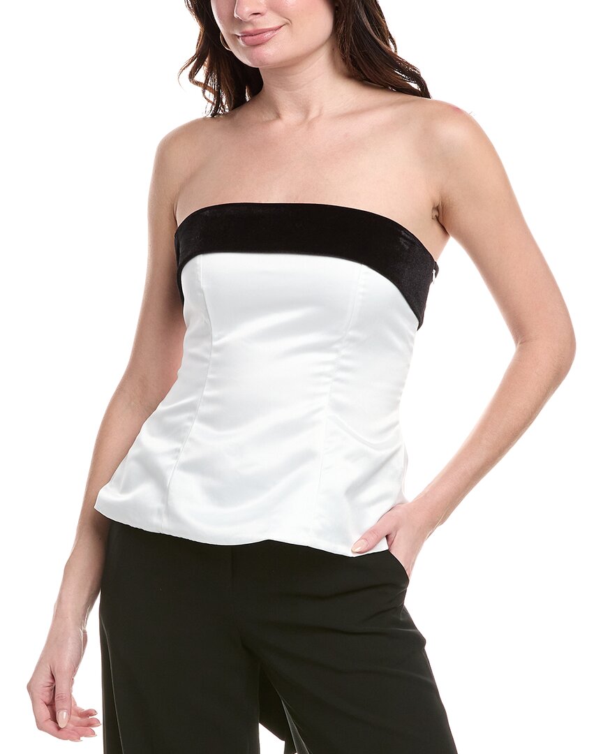 Avantlook Velvet Trim Tube Top In White