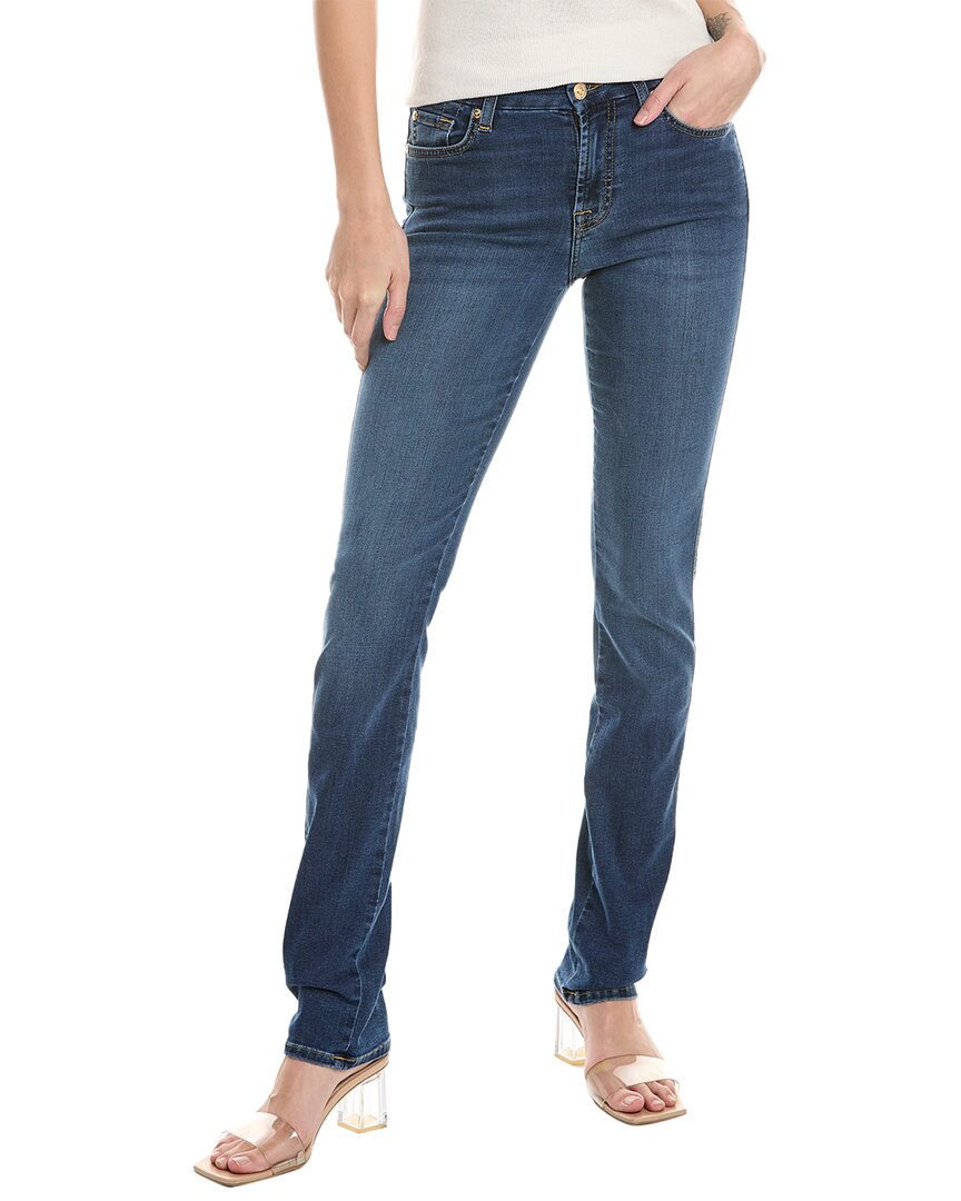 7 For All Mankind Kimmie New Luxe Duc Form Fitted Straight Leg Jean In Blue