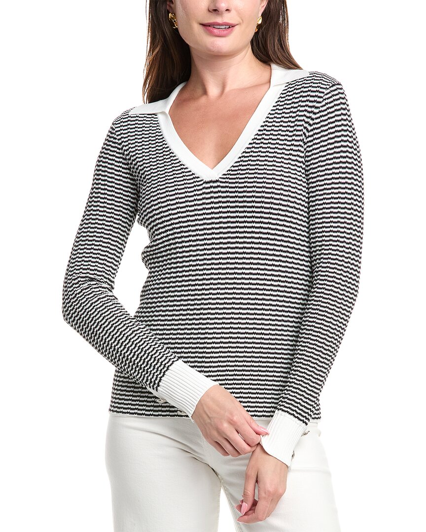 Elie Tahari The Carlotta Split Neck Sweater