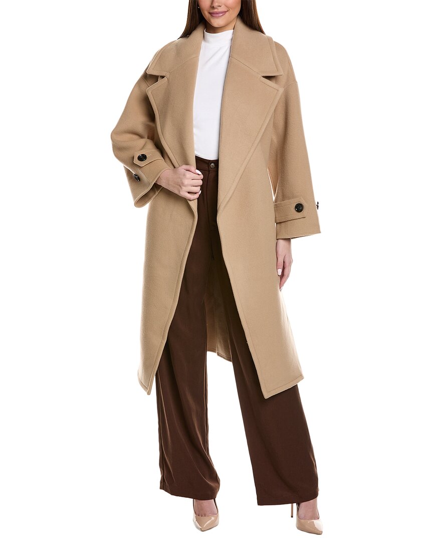 Reiss Helena Wool & Cashmere-blend Coat In Beige