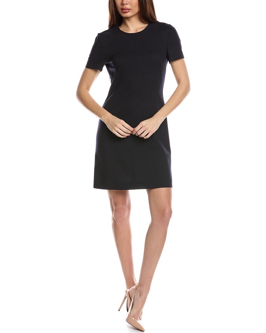 Hugo Boss Donalara Wool-blend Sheath Dress In Blue