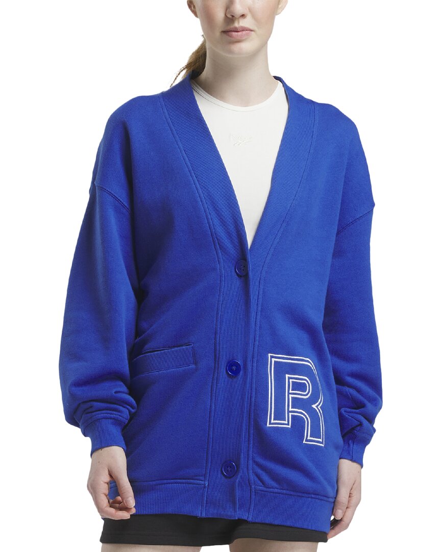 Reebok Women's Team Cotton Appliqued Initial Cardigan