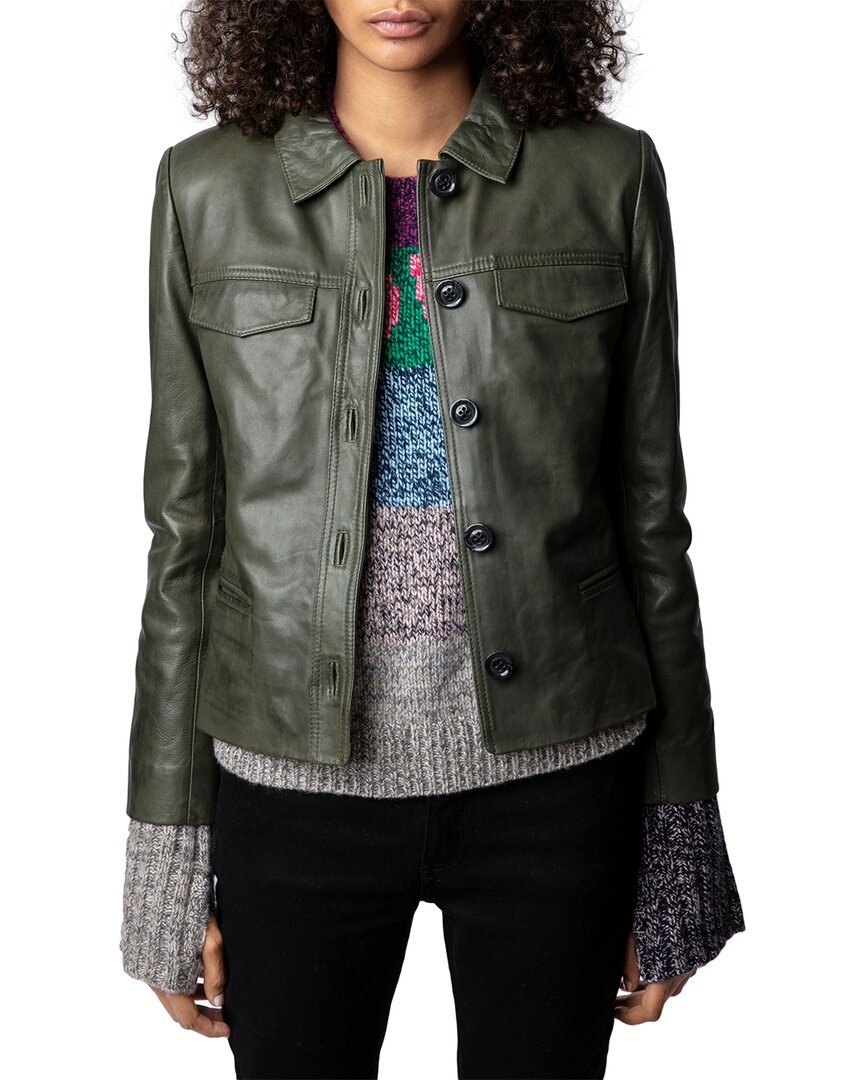 ZADIG & VOLTAIRE ZADIG & VOLTAIRE LIAM LEATHER COAT WOMEN'S