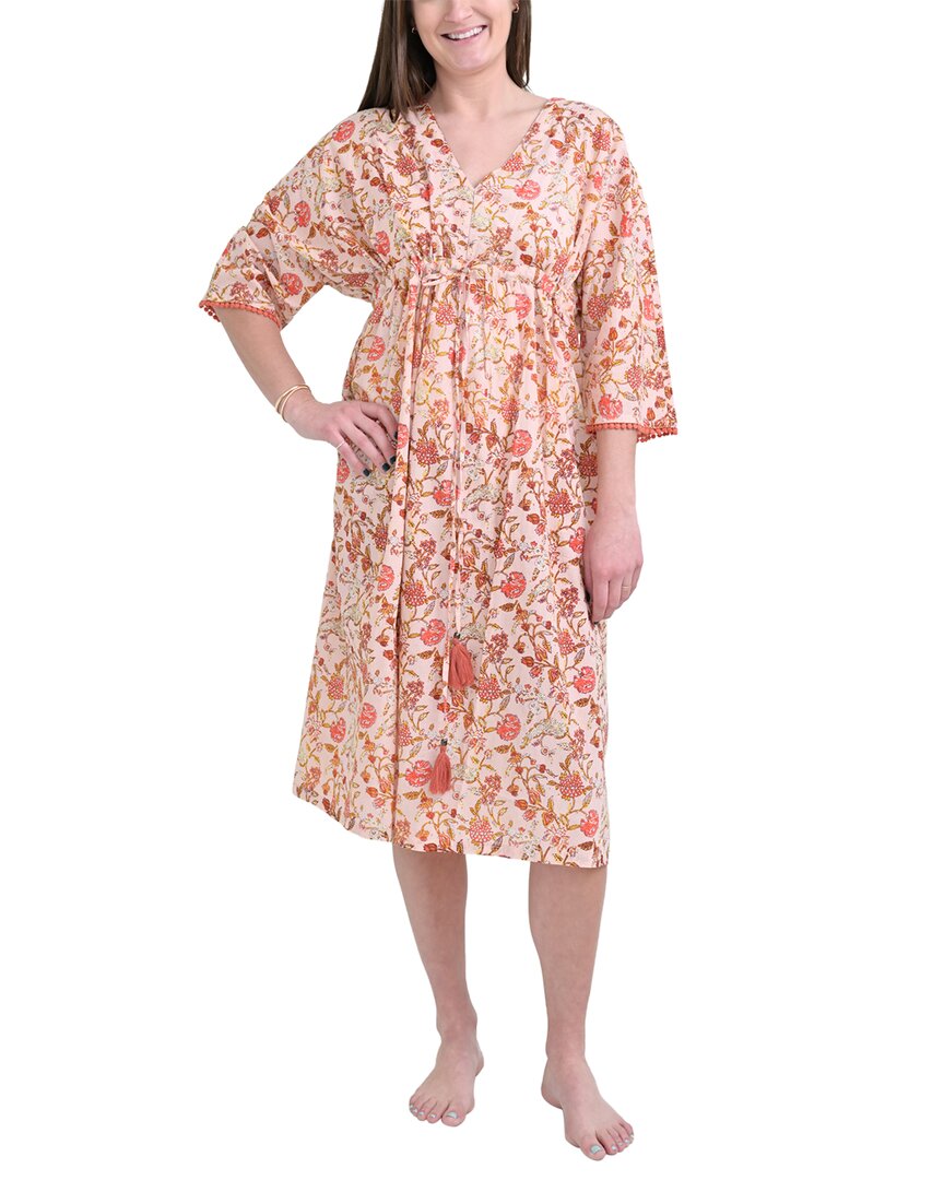 Pomegranate Long Caftan Cover-up