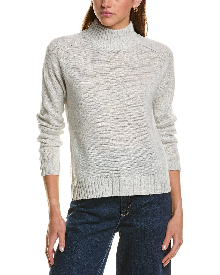 Hannah Rose Turtleneck Wool & Cashmere-blend Sweater In Grey