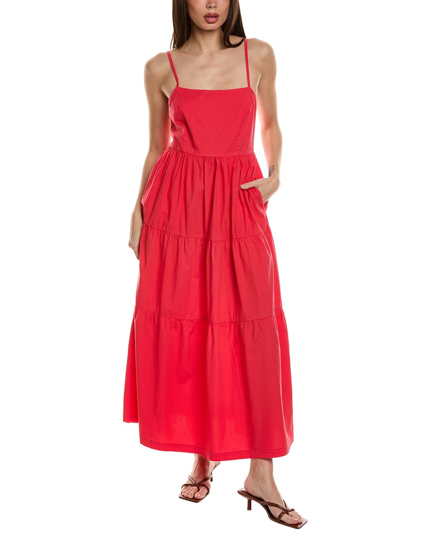 Shop Monrow Poplin Maxi Dress In Red