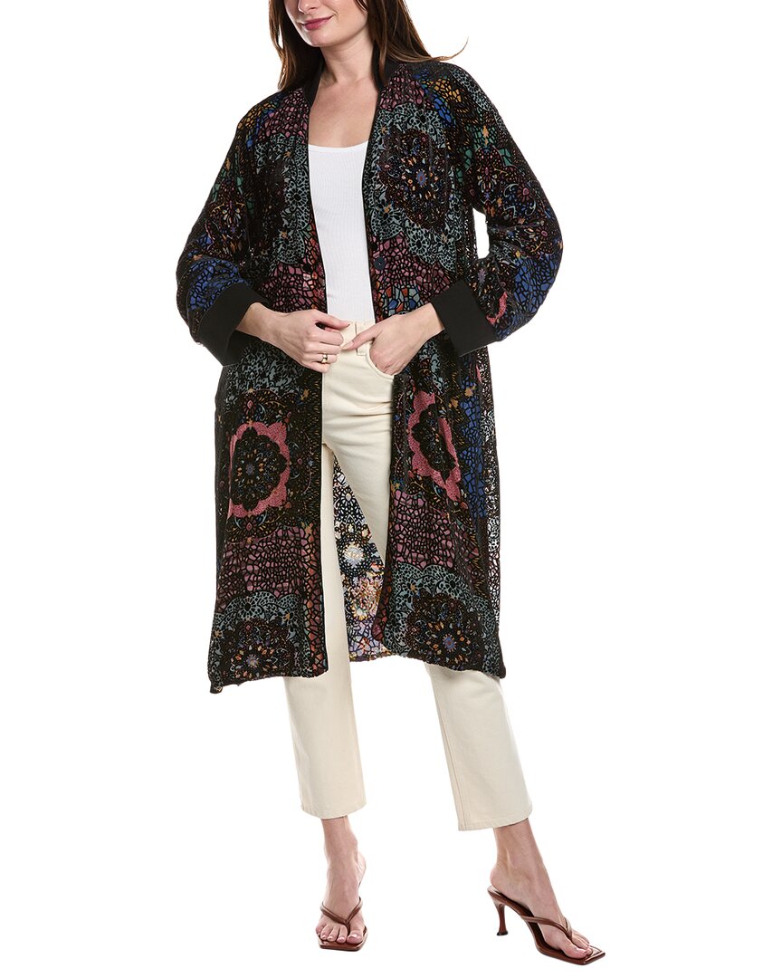 Johnny Was Harmony Burnout Velvet Silk-blend Kimono In Multi