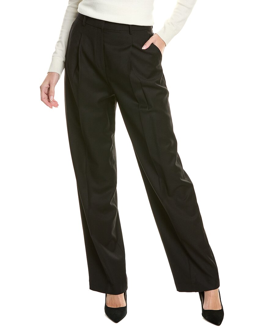 Theory High-waist Straight-leg Pant In Good Wool