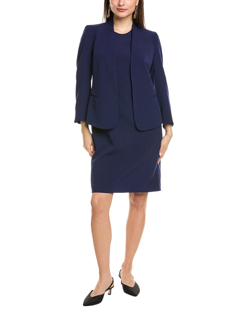 Anne Klein 2pc Jacket & Dress Set In Blue