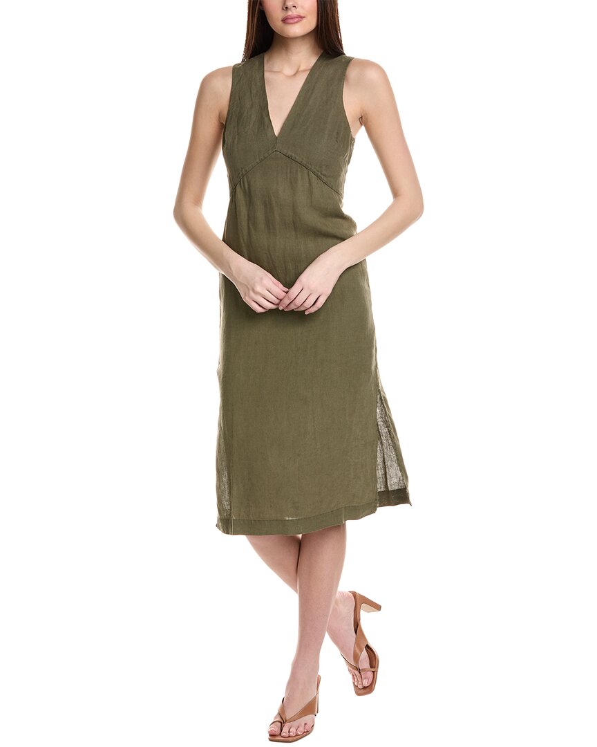 Michael Stars Hilary Sleeveless Linen Shift Dress In Green