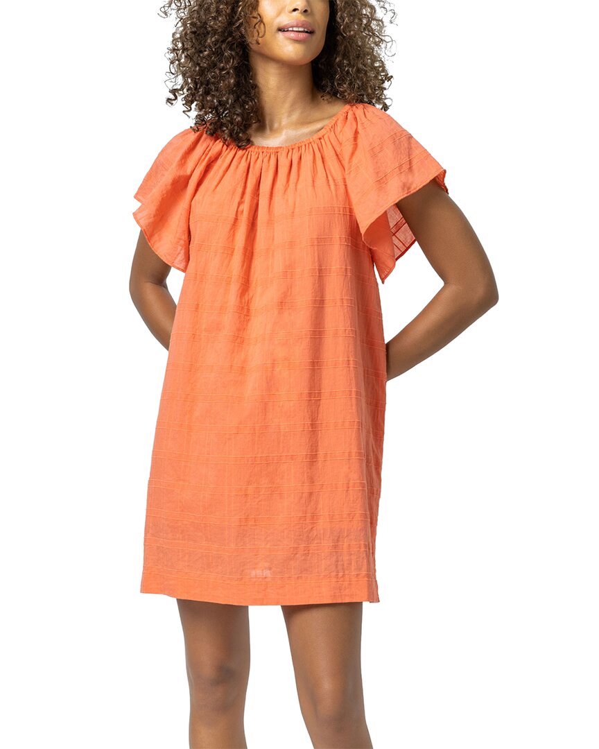 Shop Lilla P Flutter Sleeve Linen-blend Raglan Dress
