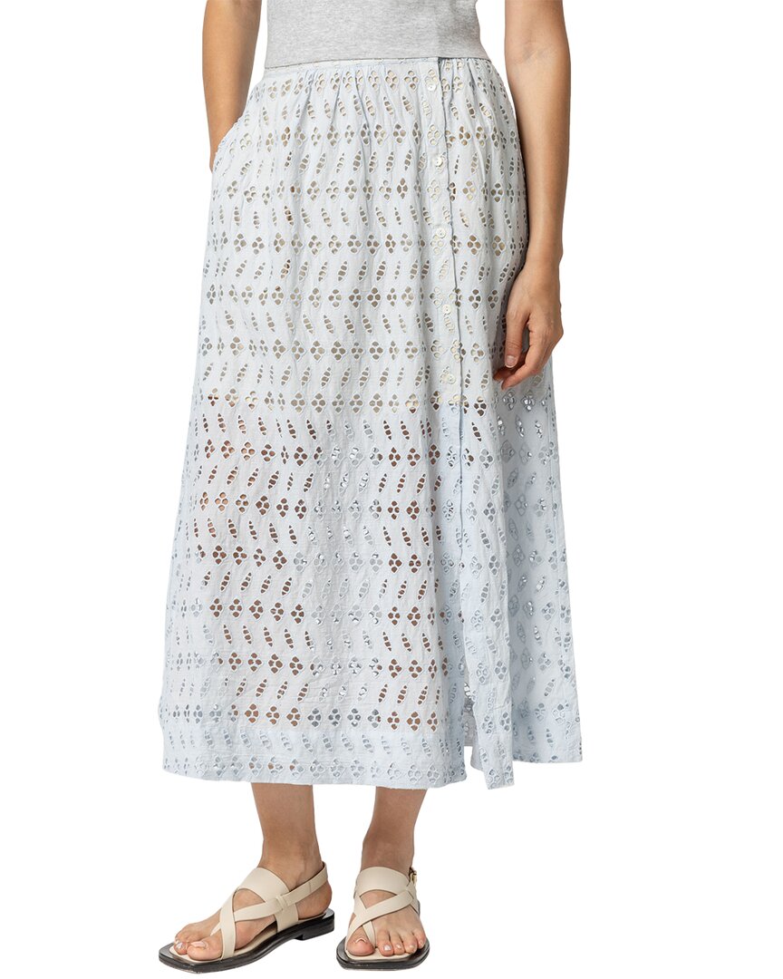 LILLA P LILLA P EYELET SIDE-BUTTON MAXI SKIRT