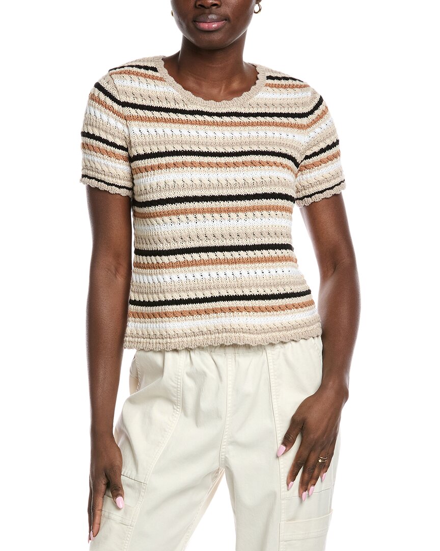 Autumn Cashmere Cotton By  Mixed Stitch Stripe Sweater In Multi
