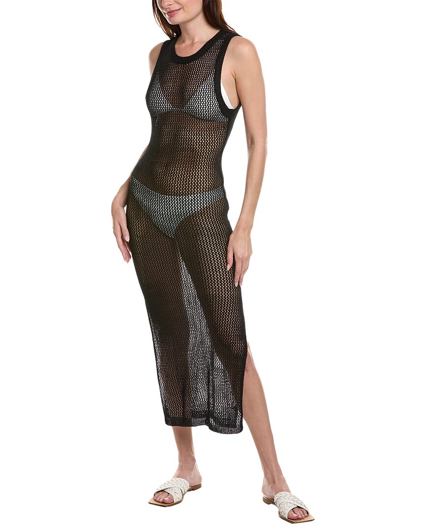 Shop Vyb Billie Crochet Cover-up Dress In Black