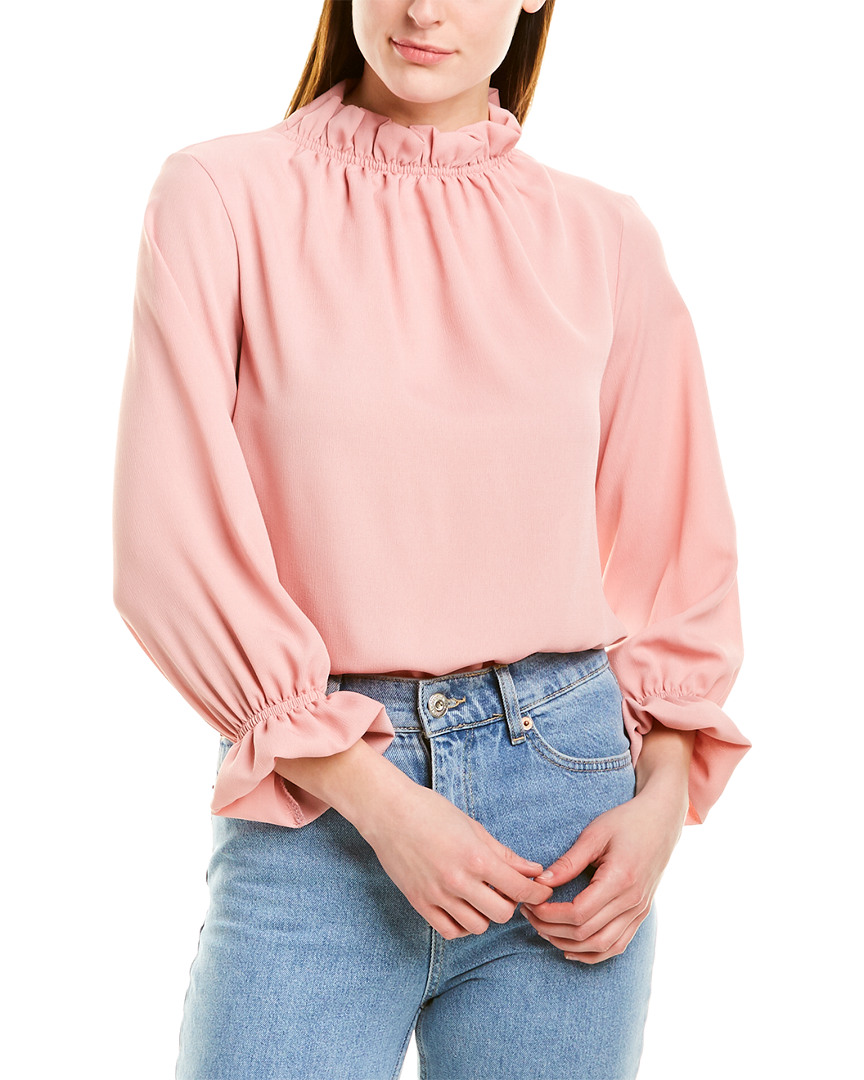 Image of Harper Woven Mock Neck Top