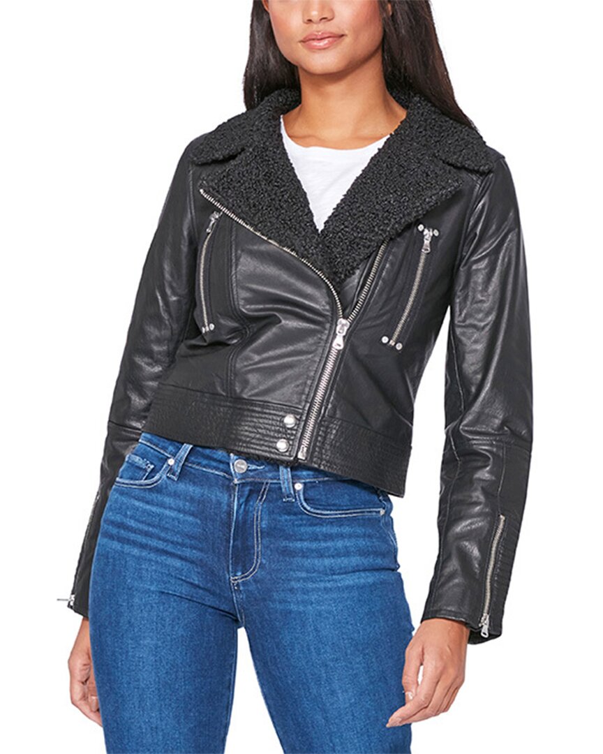 Shop Paige Rooney Leather Jacket In Black