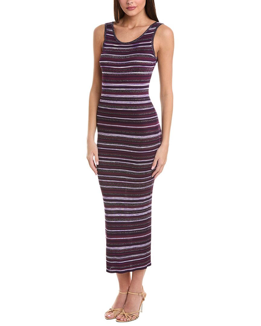 Shop M Missoni Knit Maxi Dress In Purple