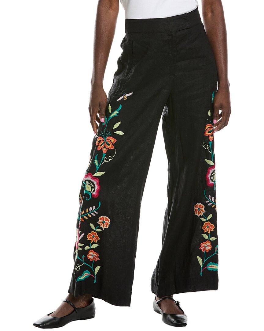 Shop Johnny Was Averi Wide Leg Linen Pant In Black