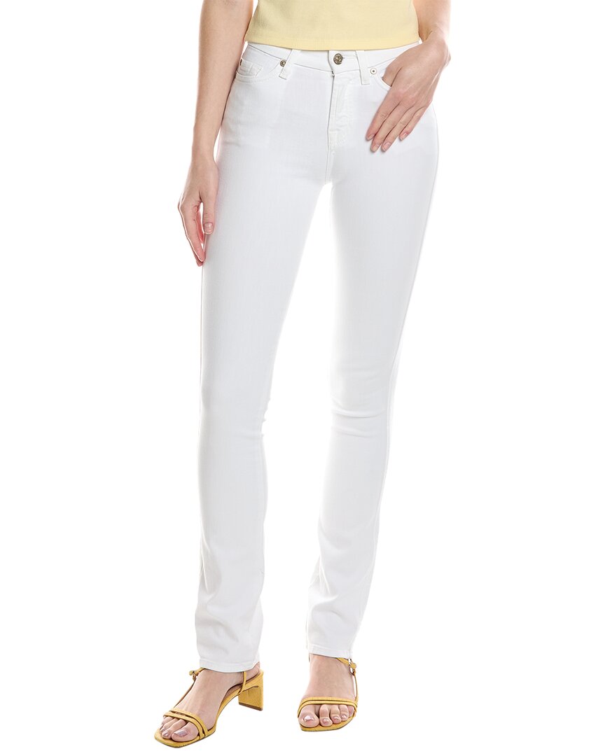 7 For All Mankind Kimmie Linen-blend Straight Pant In White