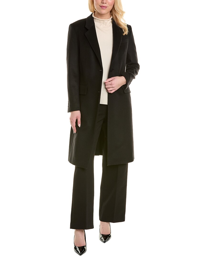 Shop Hugo Boss Catara Wool & Cashmere-blend Coat In Black