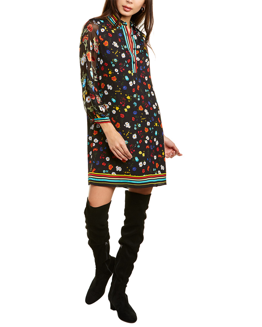 Image of alice + olivia Lalita Silk-Blend Shirtdress
