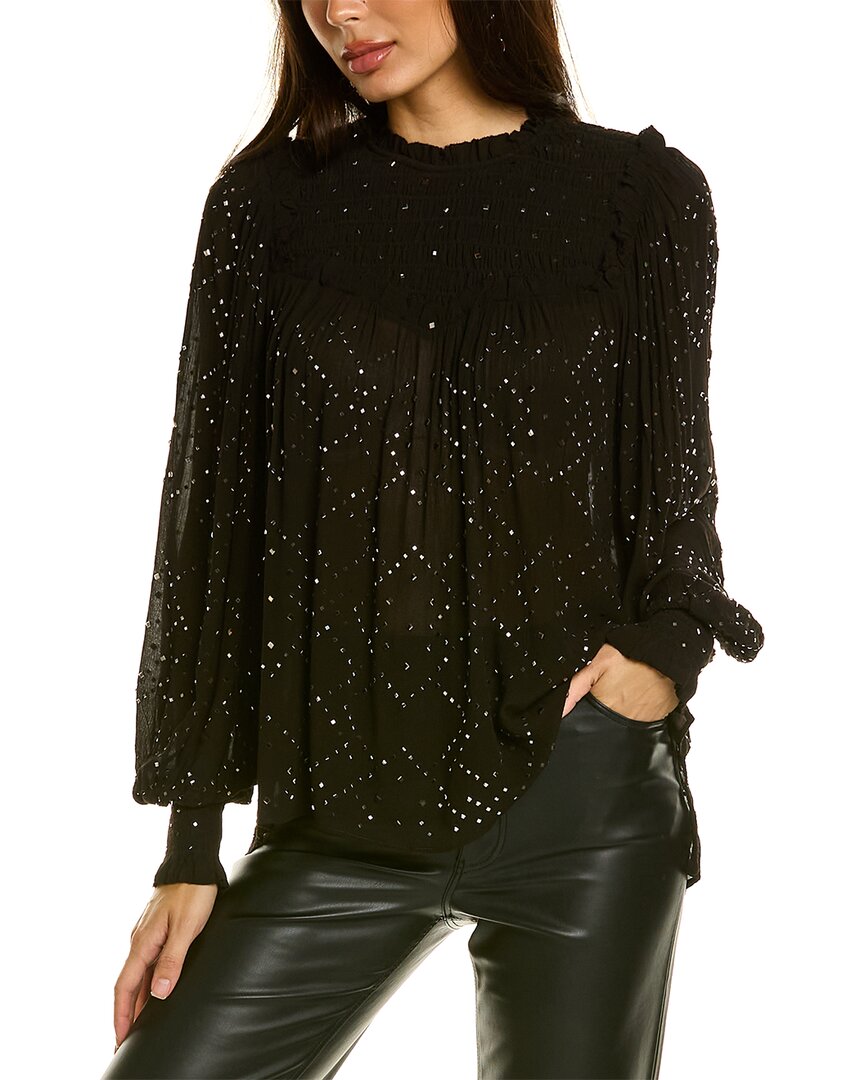 Allsaints Perri Sparkle Top In Black