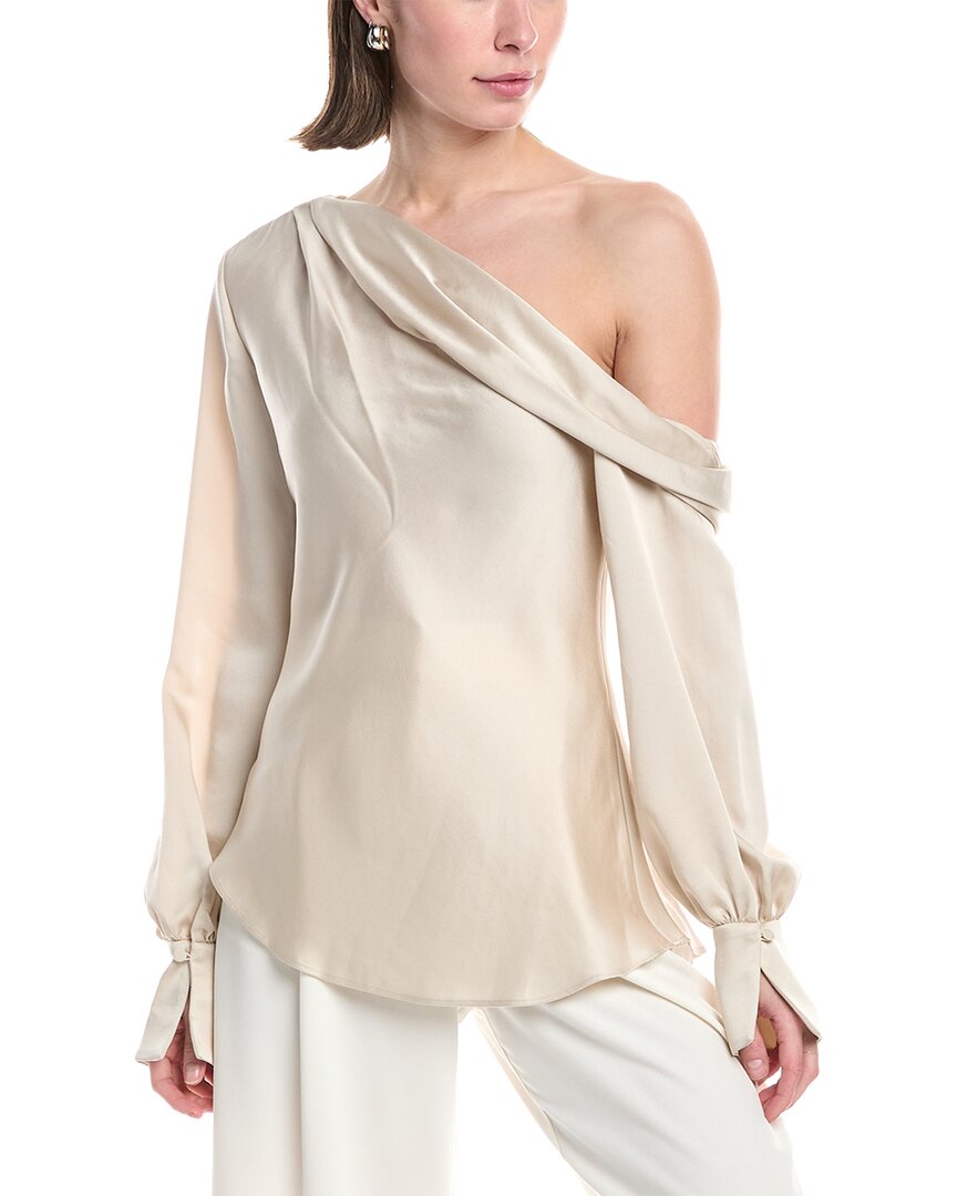 Simkhai Smikhai Alice Draped One Shoulder Top In Gold