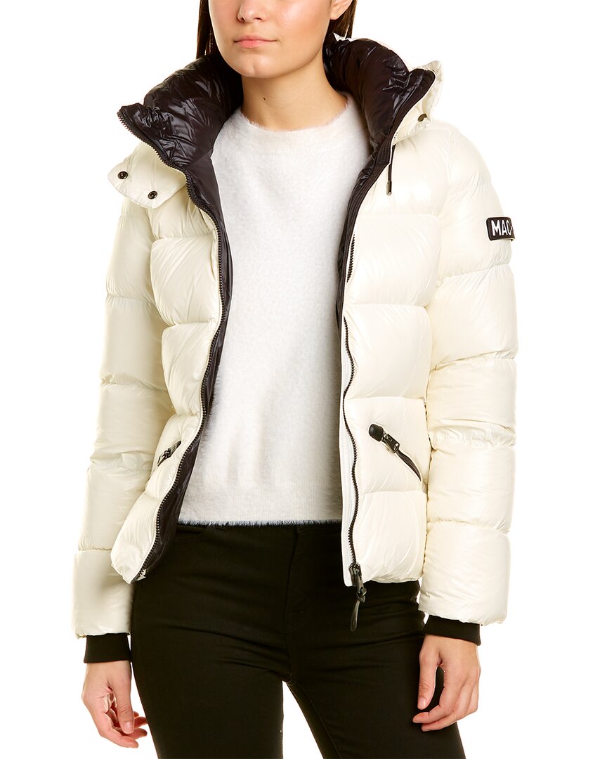 Mackage Madalyn Light And Brilliant Down Jacket With Hood In White