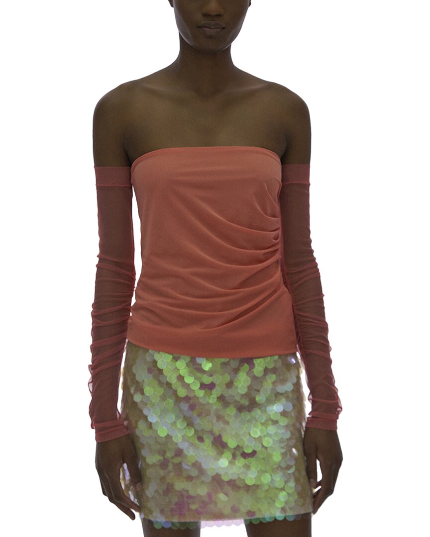 Helmut Lang Sheer Off-the-shoulder Top