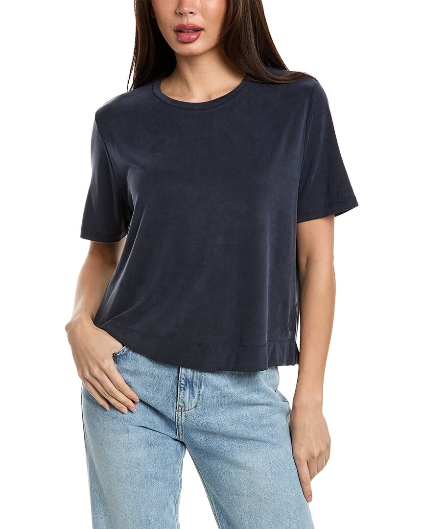 Shop Majestic Filatures Stretch Semi Relaxed T-shirt In Blue